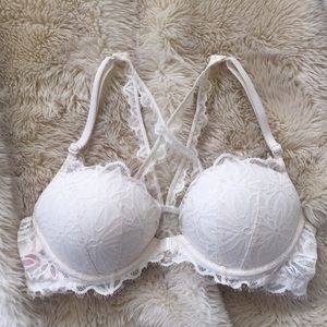 PINK Victoria's Secret White Lace Bra